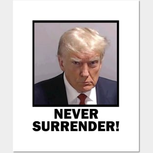 Trump Mugshot Never Surrender Posters and Art